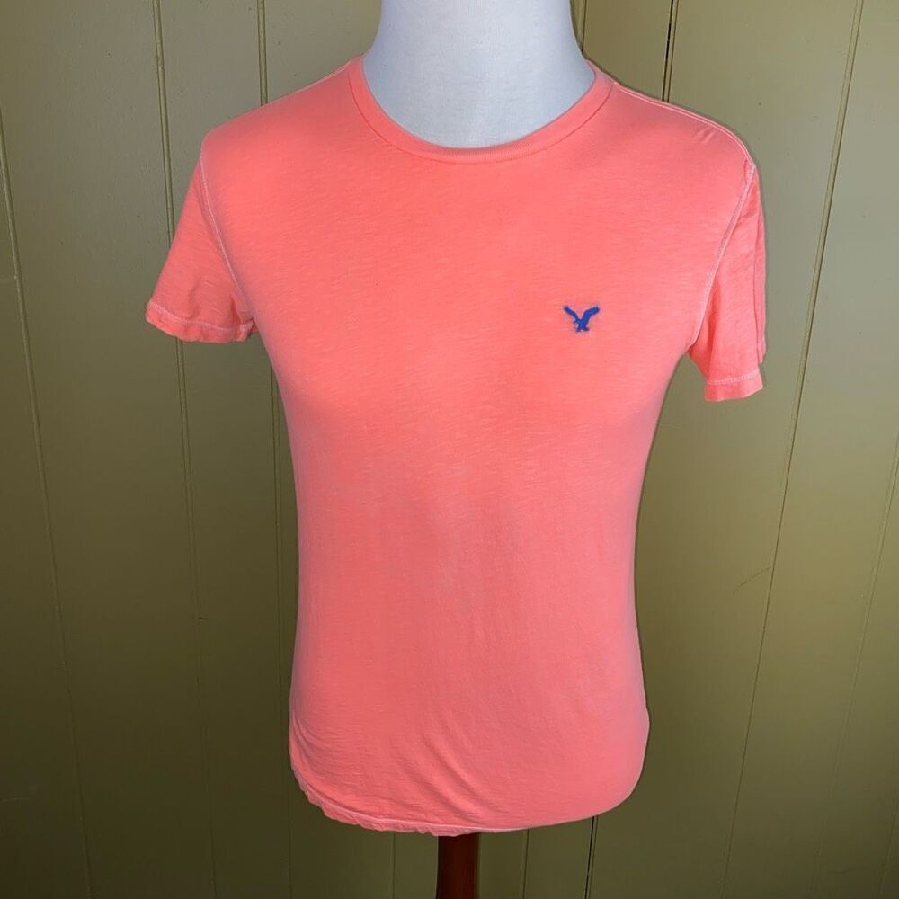 American Eagle Outfitters men S classic fit short sleeve Crewneck shirt orange